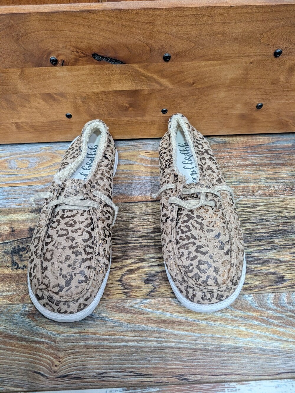 Gypsy Jazz brand slip-on sneakers taupe leopard Shoes 11